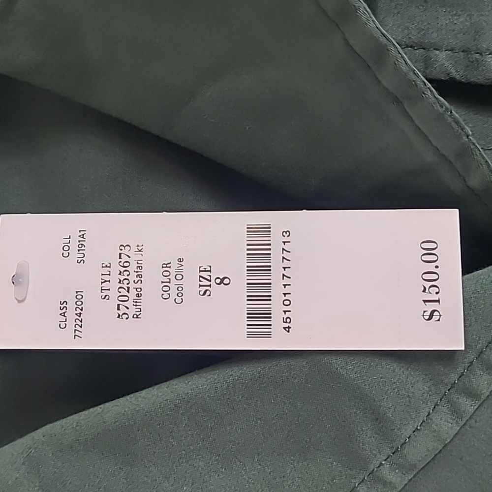 White House Black Market size 8 short trench jacket army green - Picture 4 of 8
